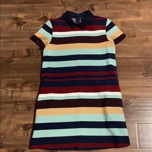 Multi colored midi dress.
